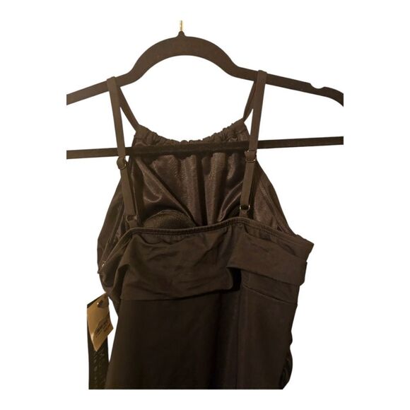 DREAMSUIT by Miracle Brands Black Ruched One-Piece Swimsuit - Size 8 NWT - Picture 5 of 10